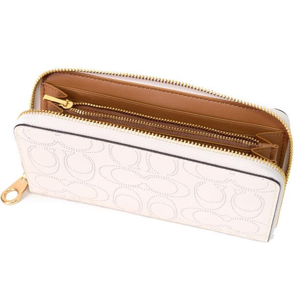 COACH（コーチ） 長財布 パーフォレーテッドレザー スムースレザー