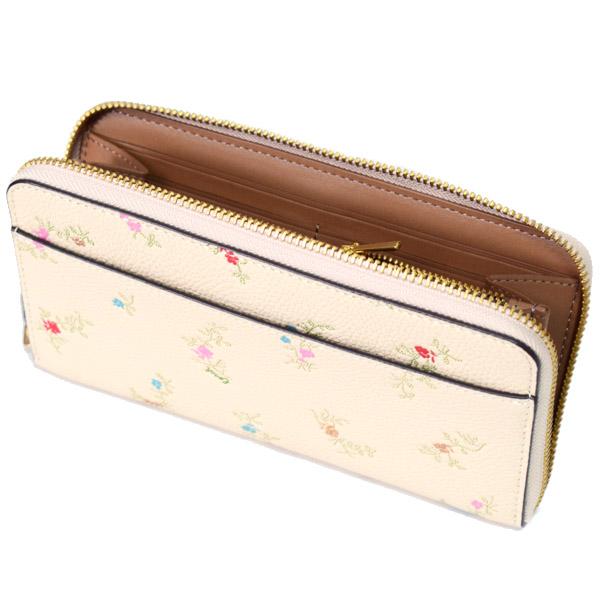 COACH（コーチ） 長財布 ぺブルレザー フローラル 花柄 ロゴ ロング