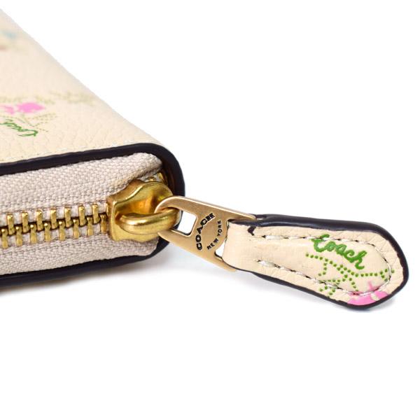 COACH（コーチ） 長財布 ぺブルレザー フローラル 花柄 ロゴ ロング