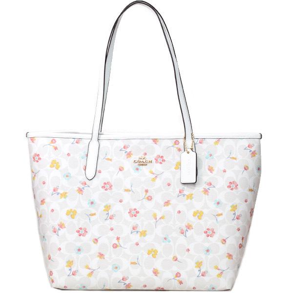 コーチ バッグ Coach コーティングキャンバス レザー シグネチャー フラワー 花柄 フラワー ファッション バッグ プリント C8614 ロゴ シティ トートバッグ C8614 ブランド専門店 チャークマルチ アウトレット365 商品一覧 通販