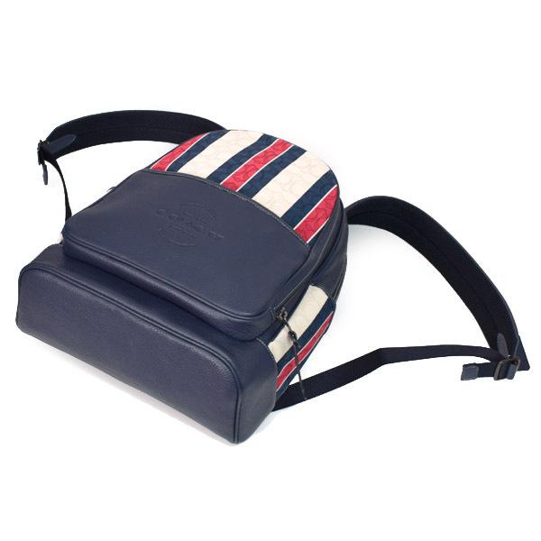 ✨️美品 コーチ リュック トンプソン バックパック ジャガード ダークネイビー COACH コーチ バッグ ジャガード ぺブルレザー シグネチャー