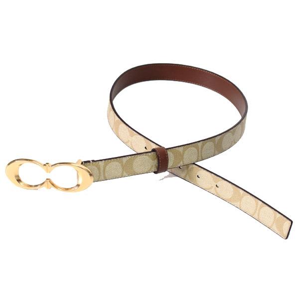 正規品　コーチ　クラシックベルト　シグネチャー　キャンパス COACH コーチ シグネチャーキャンバス レザーベルト Lサイズ