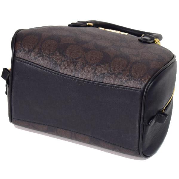 COACH コーチ シグネチャー ミニハンドバッグ ブラック キャンバス レザー COACH（コーチ） バッグ コーティングキャンバス レザー シグネチャー
