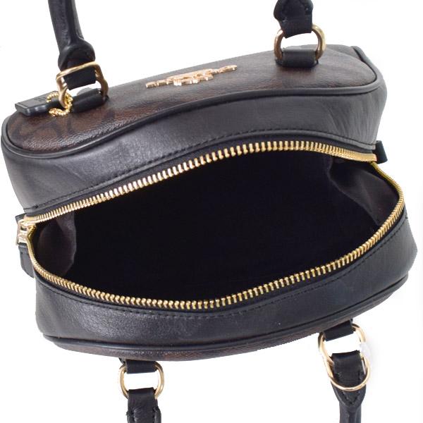 COACH コーチ シグネチャー ミニハンドバッグ ブラック キャンバス レザー COACH（コーチ） バッグ コーティングキャンバス レザー シグネチャー