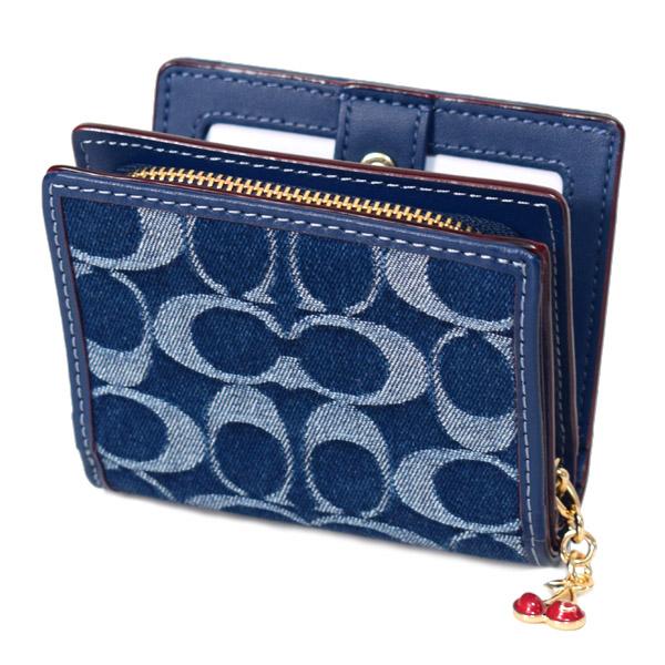 COACH コーチ 財布 デニム レザー シグネチャー ロゴ さくらんぼ COACH コーチ 財布 デニム レザー シグネチャー ロゴ さくらんぼ