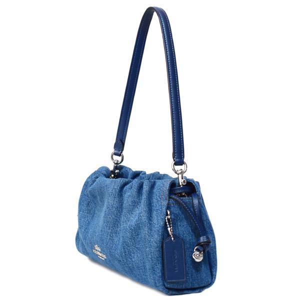 COACH（コーチ） バッグ デニム 巾着 レザー フェイ ロゴ 3WAY クロス