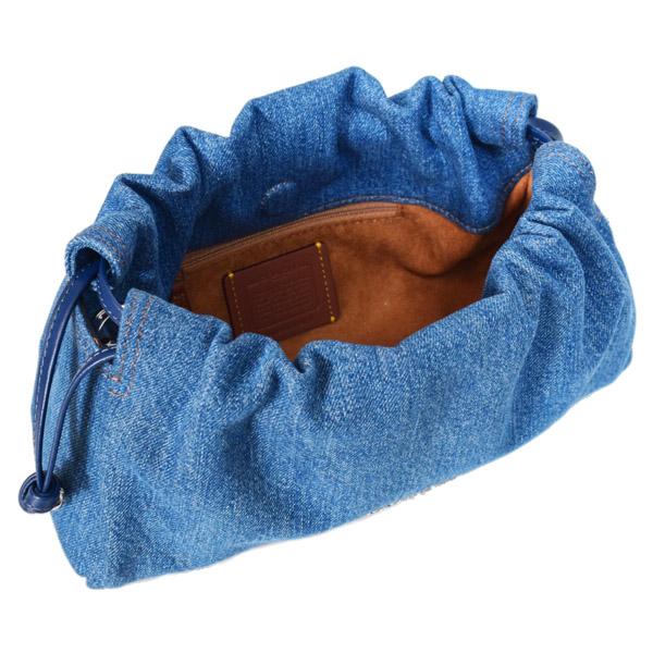 COACH コーチ デニム 2WAY ショルダーバッグ ハンドバッグ 巾着型 極美品】コーチ COACH ショルダーバッグ 巾着 斜め掛け デニム 2way