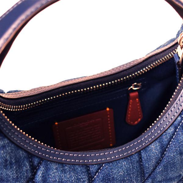 COACH（コーチ） バッグ デニム レザー 三日月型 キルティング