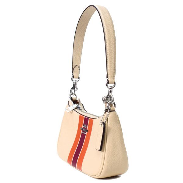 COACH（コーチ） バッグ ぺブルレザー テリ ストライプ ミニ ロゴ 2way