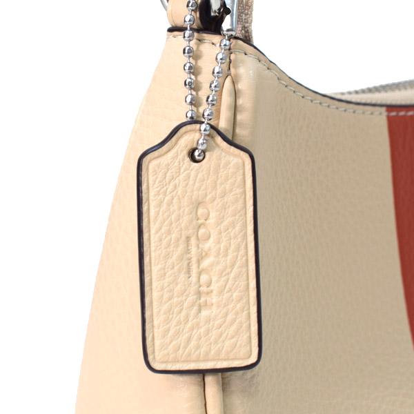 COACH（コーチ） バッグ ぺブルレザー テリ ストライプ ミニ ロゴ 2way