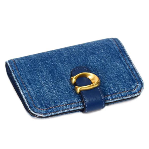 COACH（コーチ） 財布 デニム レザー タビー ロゴ コンパクト