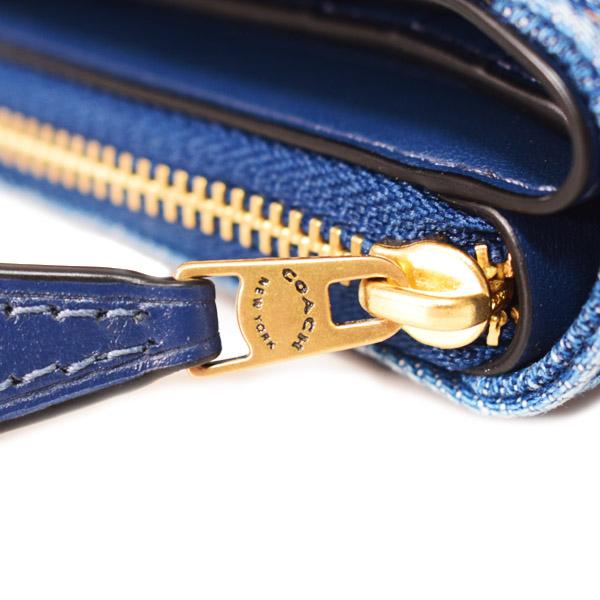 COACH（コーチ） 財布 デニム レザー エッセンシャル ビルフォールド