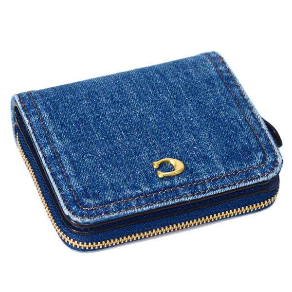 COACH（コーチ） 財布 デニム レザー エッセンシャル ビルフォールド