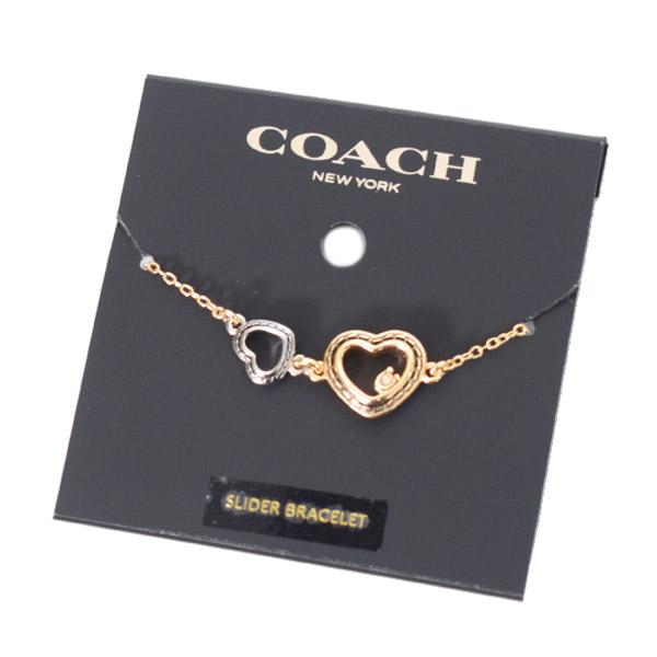 COACH（コーチ） ブレスレット ハート ストーン ダブル スティッチド
