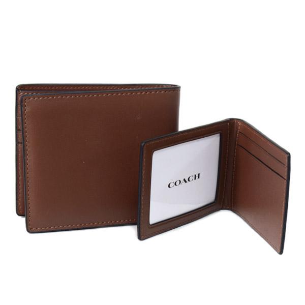 COACH（コーチ） メンズ 財布 レザー ウィップステッチ ロゴ スリー