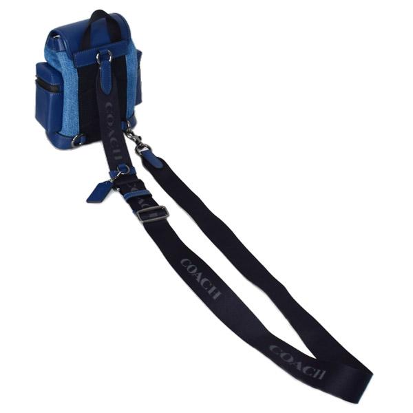 コーチ バッグ COACH デニム レザー スリング スプリント スモール ロゴ フラップ バックパック ワンショルダー ボディバッグ デニム×ディープブルー CBF65 | COACH | 01