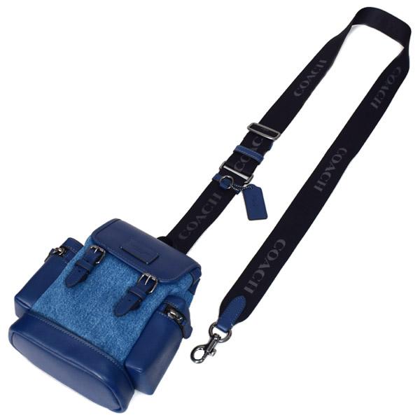 コーチ バッグ COACH デニム レザー スリング スプリント スモール ロゴ フラップ バックパック ワンショルダー ボディバッグ デニム×ディープブルー CBF65 | COACH | 03