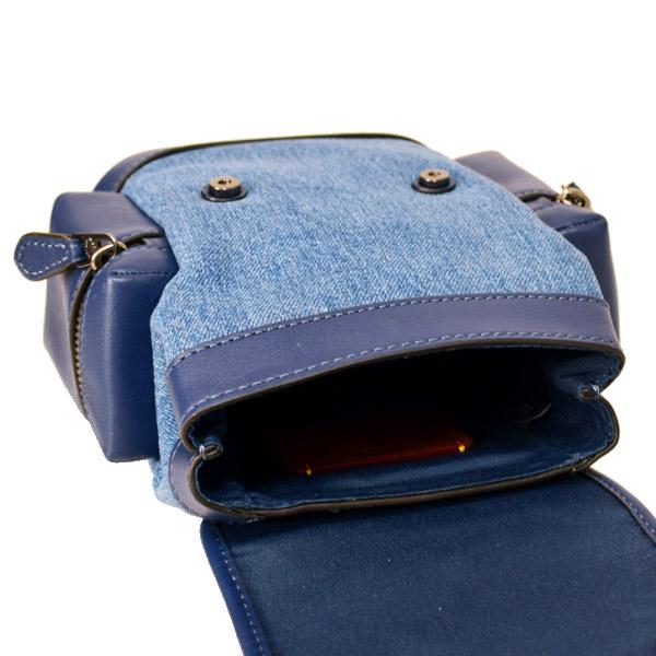 コーチ バッグ COACH デニム レザー スリング スプリント スモール ロゴ フラップ バックパック ワンショルダー ボディバッグ デニム×ディープブルー CBF65 | COACH | 04