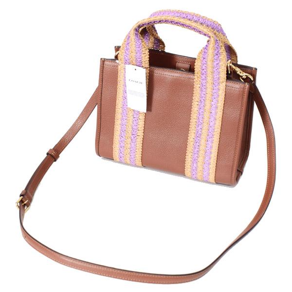 COACH（コーチ） バッグ ぺブルレザー ストロー ミニ スミス ロゴ 2WAY