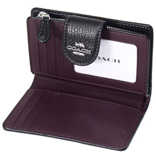 COACH（コーチ） 財布 ぺブルレザー ロゴ ミディアム コーナー ジップ