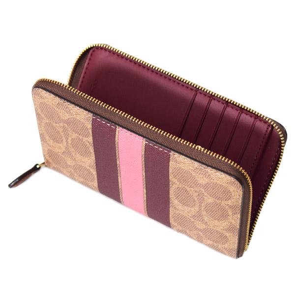 コーチ 財布 COACH コーティングキャンバス レザー シグネチャー バーシティ ストライプ ミディアム ジップ アラウンド ウォレット 財布 チャークマルチ CBO79 COACH（コーチ） 財布 コーティングキャンバス レザー シグネチャー