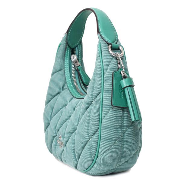 COACH（コーチ） バッグ デニム レザー 三日月型 キルティング