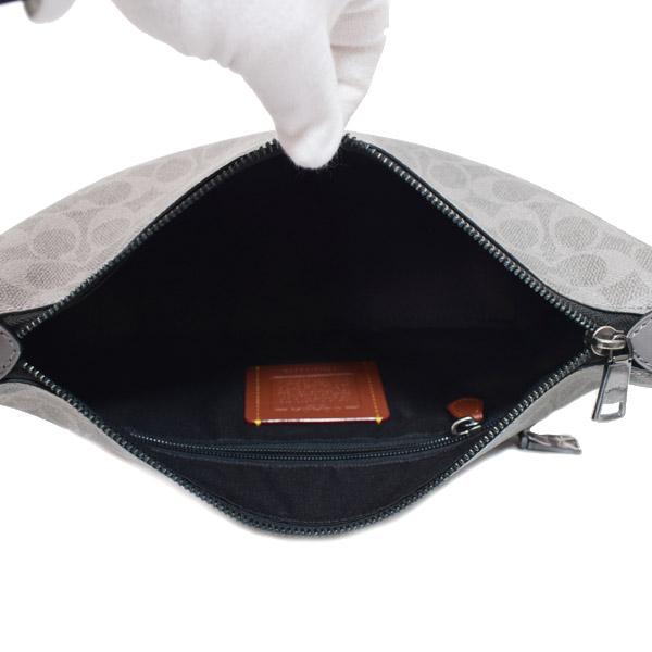 コーチ メンズ バッグ COACH コーティングキャンバス レザー シグネチャー スモール フィン ケース ポーチ付き クロスボディ 斜め掛け ショルダーバッグ グレー×チャコール CCG21 COACH（コーチ） メンズ バッグ コーティングキャンバス レザー