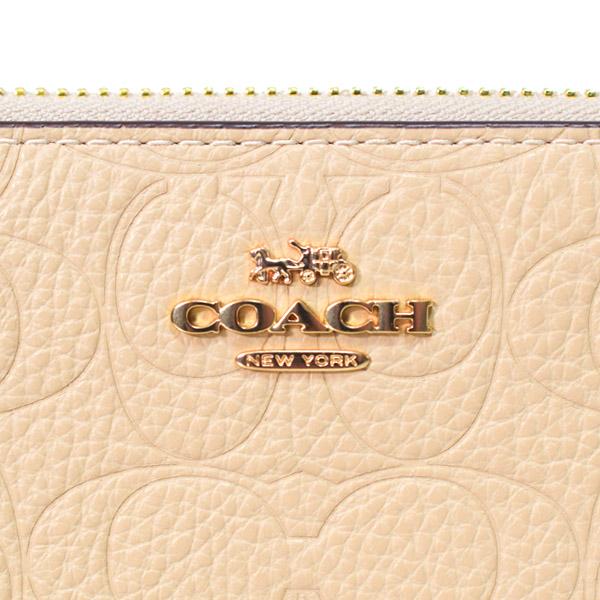 COACH（コーチ） 長財布 ぺブルレザー シグネチャー 型押し リスト