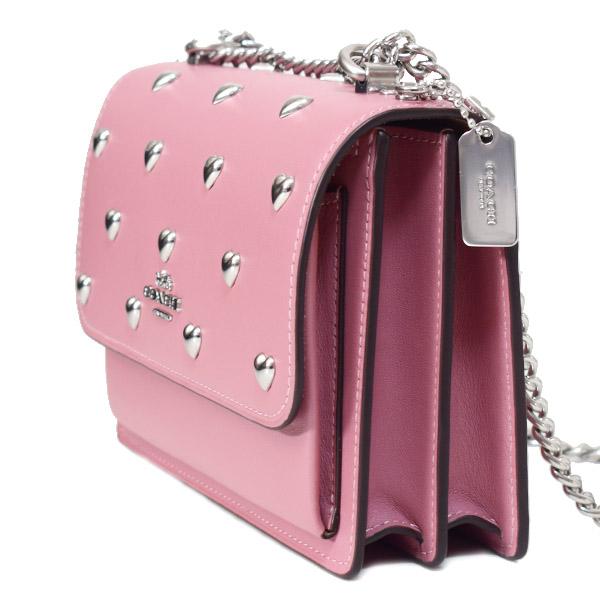 コーチ バッグ COACH レザー スタッズ ハート リベット ロゴ ミニ 