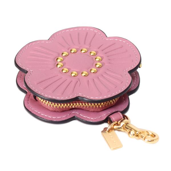 COACH（コーチ） キーホルダー レザー スタッズ ローズ お花 ポーチ