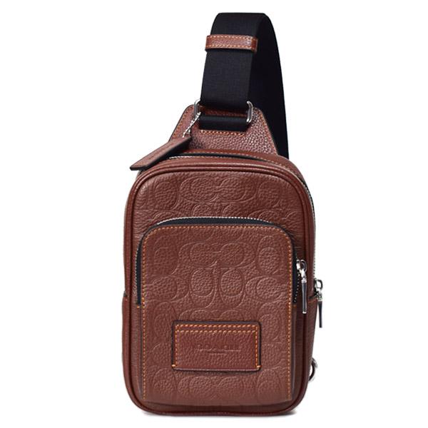 45 COACH コーチ　レザー　ボディーバッグ COACH（コーチ） メンズ バッグ ぺブルレザー シグネチャー 型押し