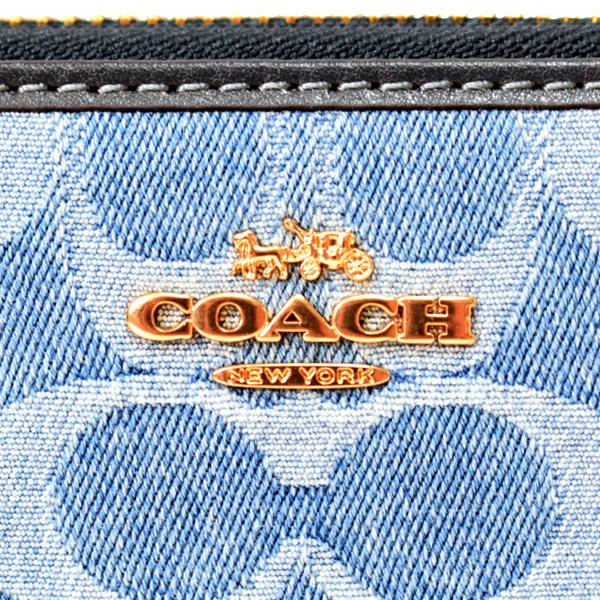 COACH（コーチ） 長財布 デニム レザー シグネチャー ロゴ リスト