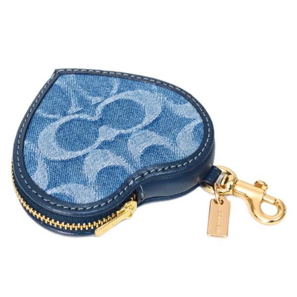 COACH（コーチ） キーホルダー デニム レザー シグネチャー ハート型