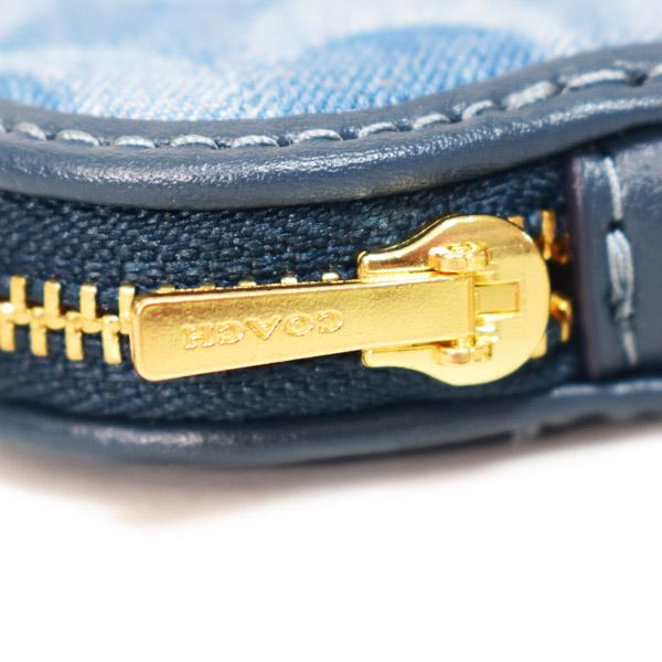 COACH（コーチ） キーホルダー デニム レザー シグネチャー ハート型