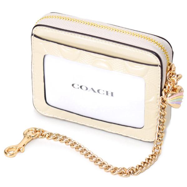 COACH（コーチ） コインケース パテントレザー シグネチャー 型押し