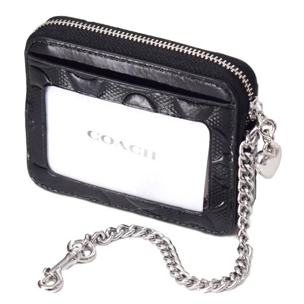 COACH（コーチ） コインケース パテントレザー シグネチャー 型押し