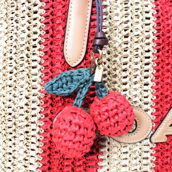 COACH（コーチ） バッグ かごバッグ ストロー レザー ストライプ