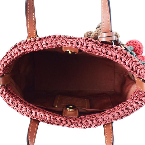 COACH（コーチ） バッグ かごバッグ ストロー レザー ミニ シティ