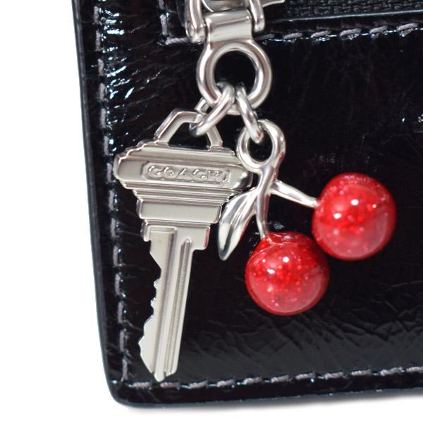 COACH（コーチ） カードケース グレイズドレザー さくらんぼ 鍵