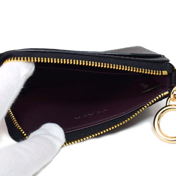 COACH（コーチ） コインケース ぺブルレザー キーリング付き L字