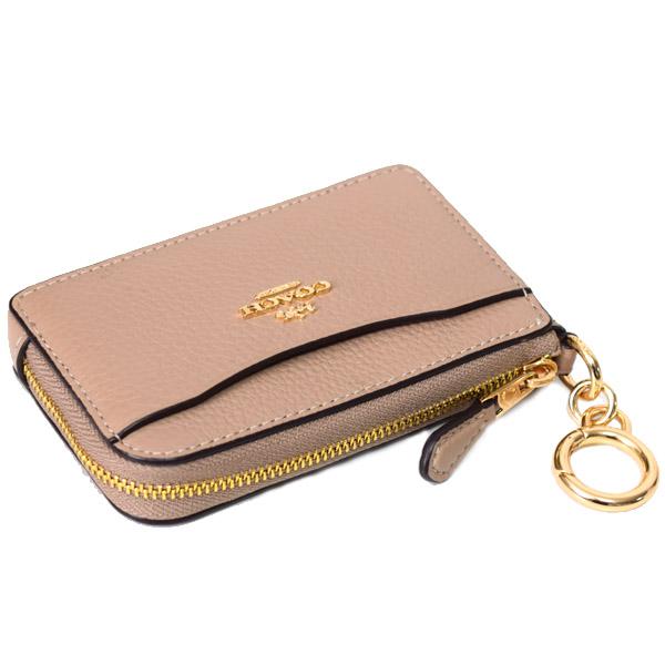 COACH（コーチ） コインケース ぺブルレザー キーリング付き L字