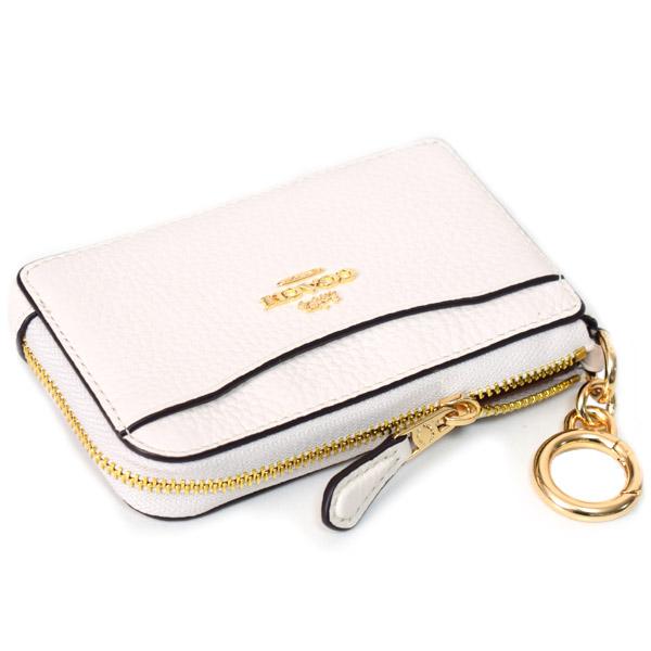 COACH（コーチ） コインケース ぺブルレザー キーリング付き L字