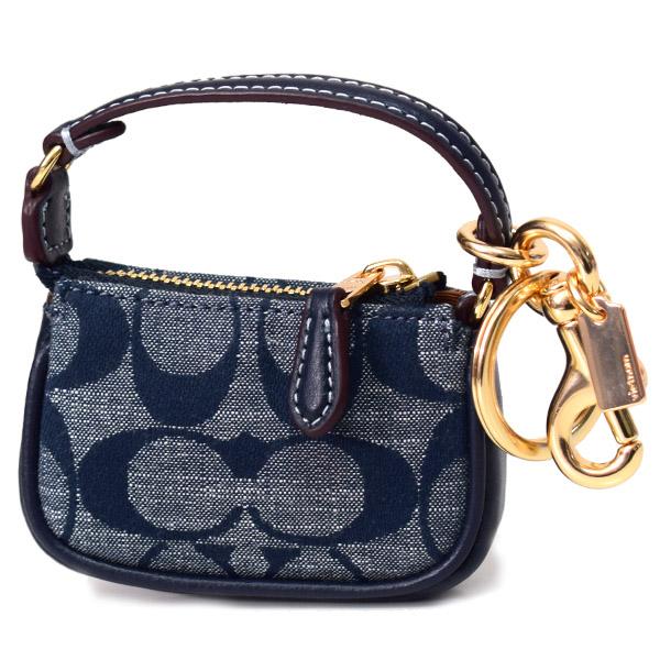 COACH（コーチ） キーホルダー シャンブレー レザー シグネチャー ミニ