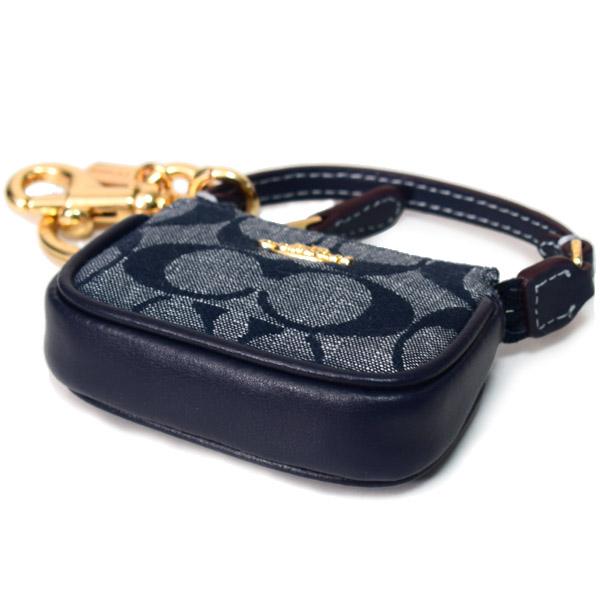 COACH（コーチ） キーホルダー シャンブレー レザー シグネチャー ミニ