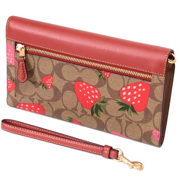 COACHコーチシグネチャーストロベリー苺柄ロングウォレット長財布 COACH（コーチ） 長財布 コーティングキャンバス レザー シグネチャー