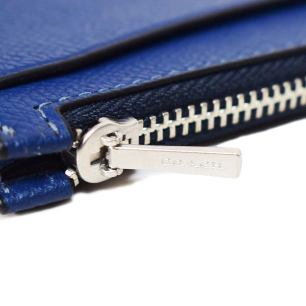 新品☆COACH コーチ ケース　メンズ　ブルー　タイダイ　レザー COACH（コーチ） メンズ カードケース レザー ジップ Dカン Dリング