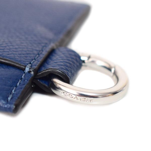 新品☆COACH コーチ ケース　メンズ　ブルー　タイダイ　レザー COACH（コーチ） メンズ カードケース レザー ジップ Dカン Dリング