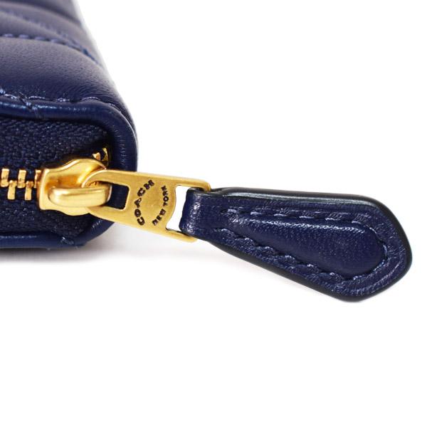 coach コーチ　正規品　キルティング　ケース　カードケース　ネイビー COACH（コーチ） カードケース レザー キルティング ピロー ロゴ