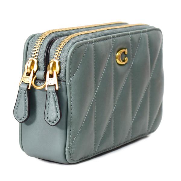 コーチ バッグ COACH レザー キルティング キラ ピロー ダブルジップ ロゴ 2way クラッチ リストレット クロスボディー ショルダーバッグ ブラッシュ CM531 COACH（コーチ） バッグ レザー キルティング キラ ピロー ダブル
