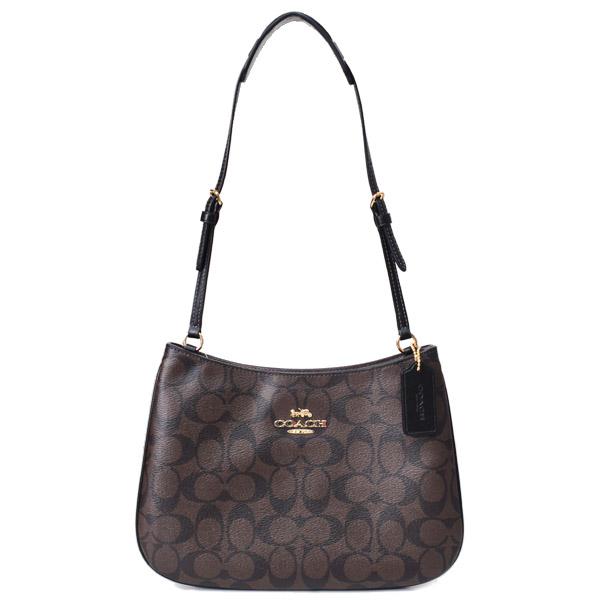 コーチ バッグ COACH コーティングキャンバス レザー シグネチャー ペネロペ ロゴ ショルダー ハンドバッグ ブラウン×ブラック CO953 COACH（コーチ） バッグ コーティングキャンバス レザー シグネチャー